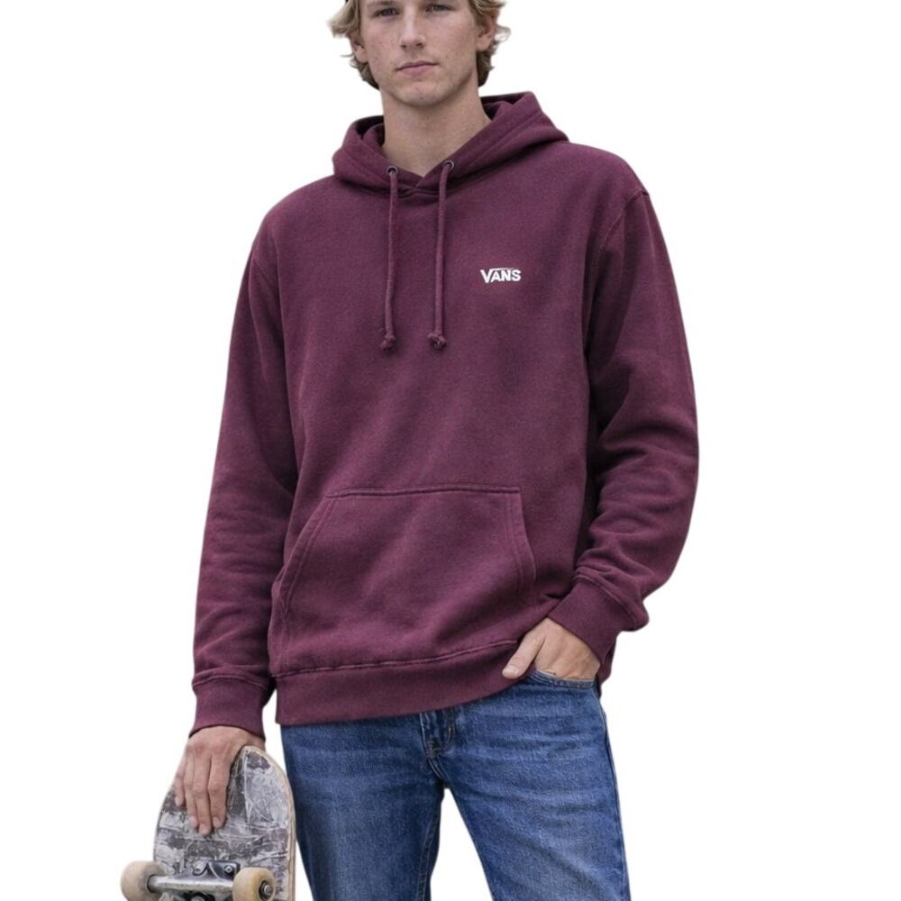Vans Off The Wall Hoodie Sweatshirt Pullover Small Burgundy Skater Grunge